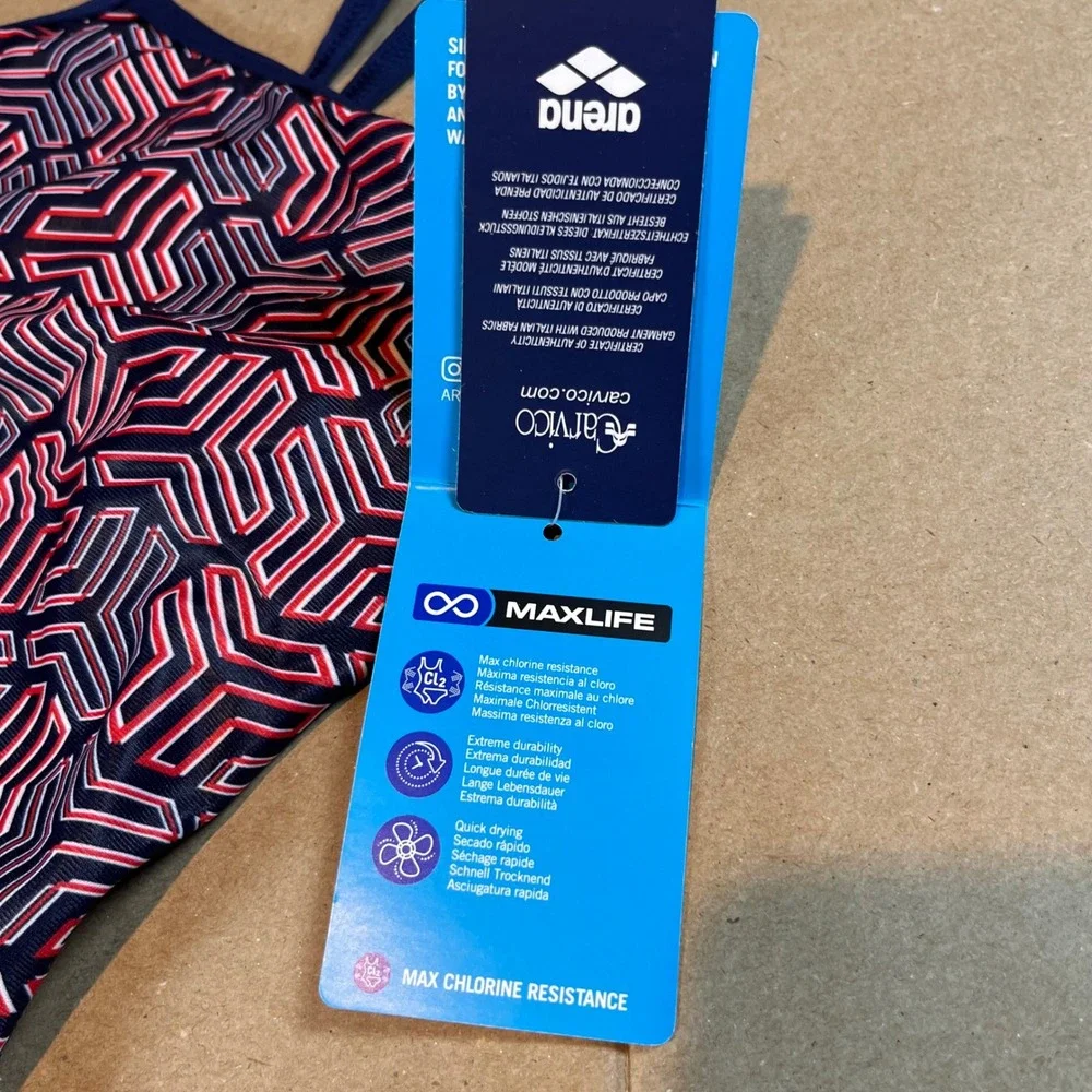 Arena Girls' Geometric One-Piece Swimsuit Size 22 New with Tag